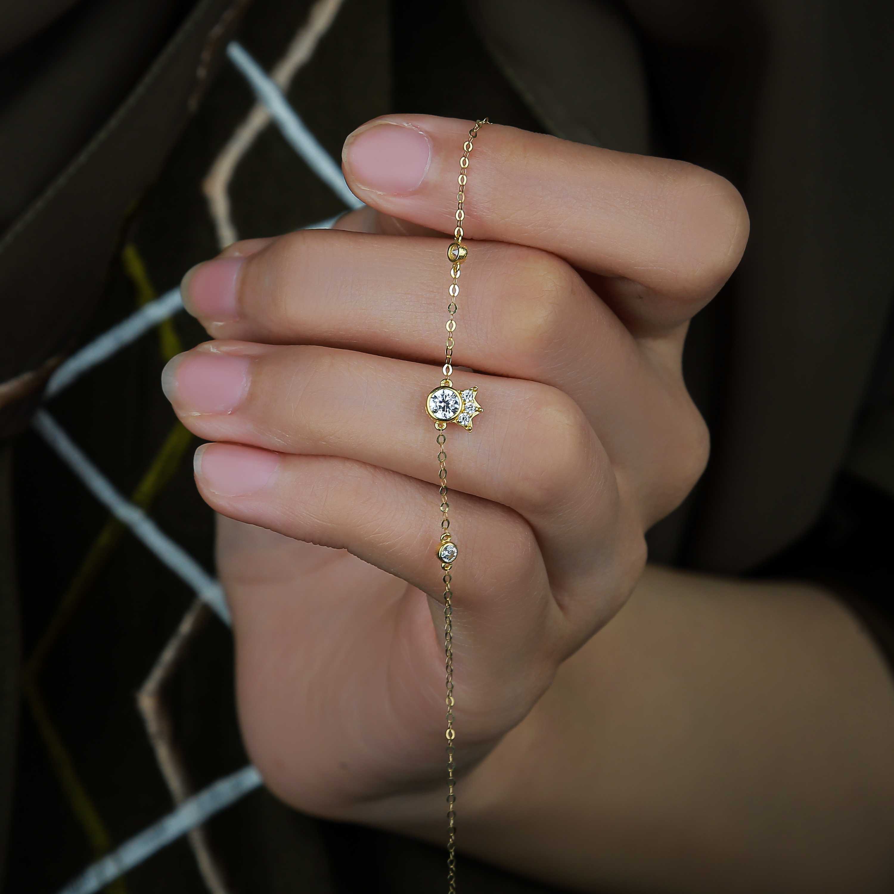 18 karat gold bracelet, made in Turkey - (H-0864)